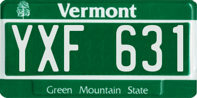 VT license plate YXF631