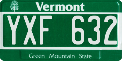 VT license plate YXF632