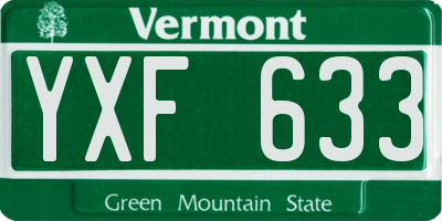 VT license plate YXF633
