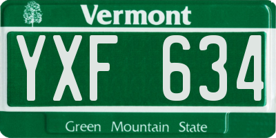VT license plate YXF634