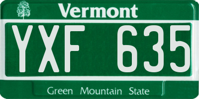 VT license plate YXF635