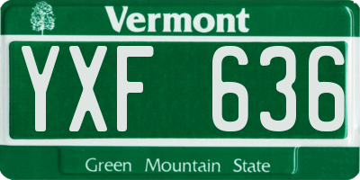 VT license plate YXF636
