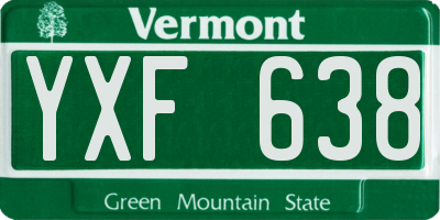 VT license plate YXF638