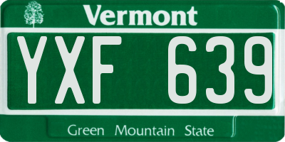 VT license plate YXF639