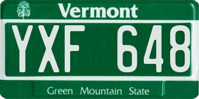 VT license plate YXF648
