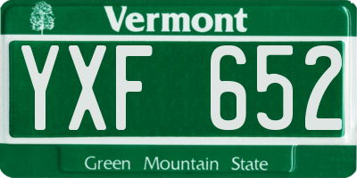 VT license plate YXF652