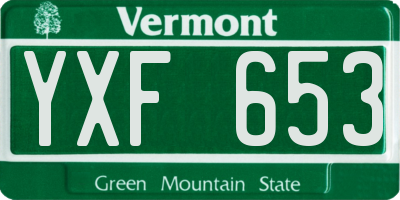 VT license plate YXF653