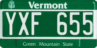 VT license plate YXF655