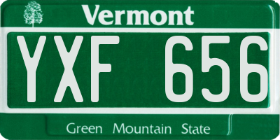 VT license plate YXF656
