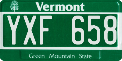VT license plate YXF658