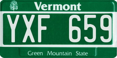 VT license plate YXF659