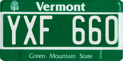 VT license plate YXF660