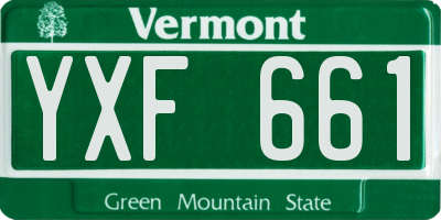 VT license plate YXF661