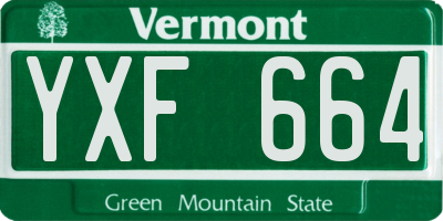 VT license plate YXF664