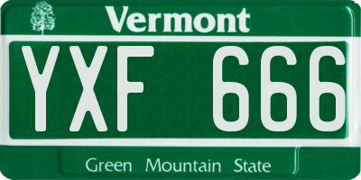 VT license plate YXF666
