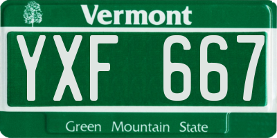 VT license plate YXF667