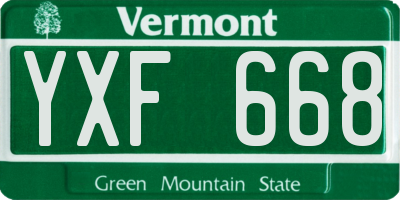 VT license plate YXF668