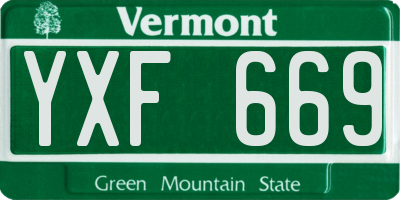 VT license plate YXF669