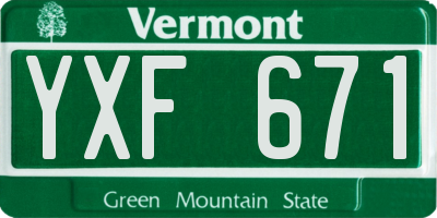 VT license plate YXF671