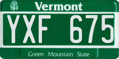 VT license plate YXF675