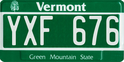VT license plate YXF676