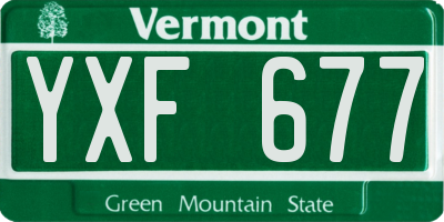 VT license plate YXF677