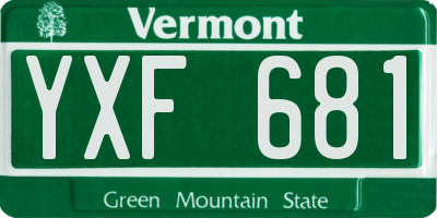 VT license plate YXF681