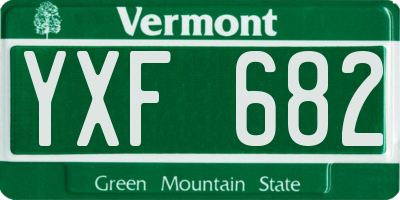 VT license plate YXF682