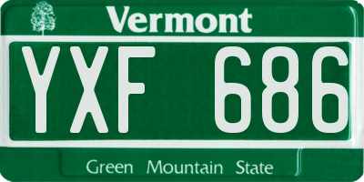 VT license plate YXF686