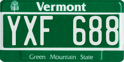 VT license plate YXF688