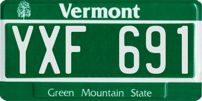 VT license plate YXF691