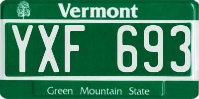 VT license plate YXF693