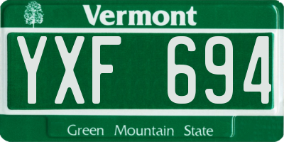 VT license plate YXF694