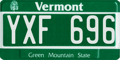 VT license plate YXF696