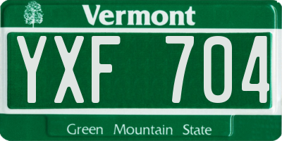 VT license plate YXF704