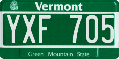VT license plate YXF705