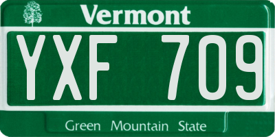 VT license plate YXF709