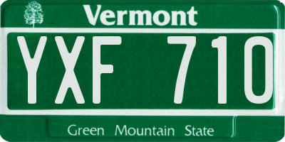VT license plate YXF710