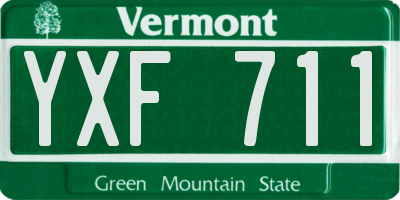 VT license plate YXF711