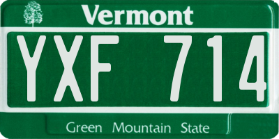 VT license plate YXF714