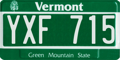 VT license plate YXF715