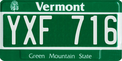 VT license plate YXF716
