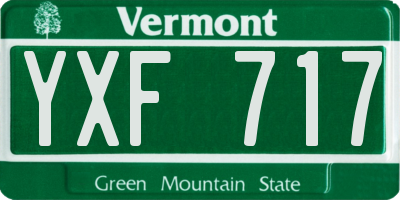 VT license plate YXF717