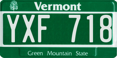 VT license plate YXF718