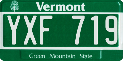 VT license plate YXF719