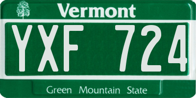 VT license plate YXF724