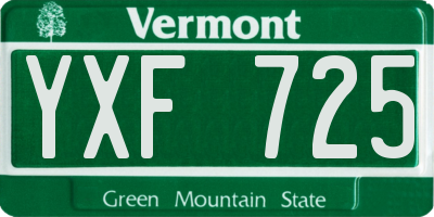 VT license plate YXF725