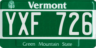 VT license plate YXF726