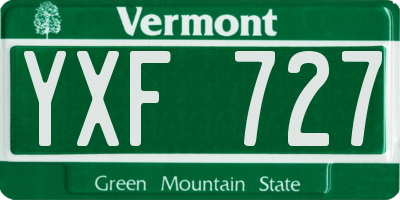 VT license plate YXF727