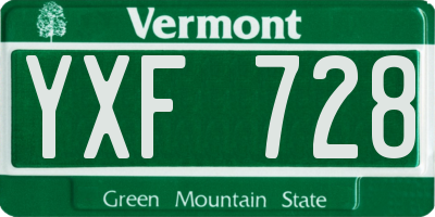 VT license plate YXF728